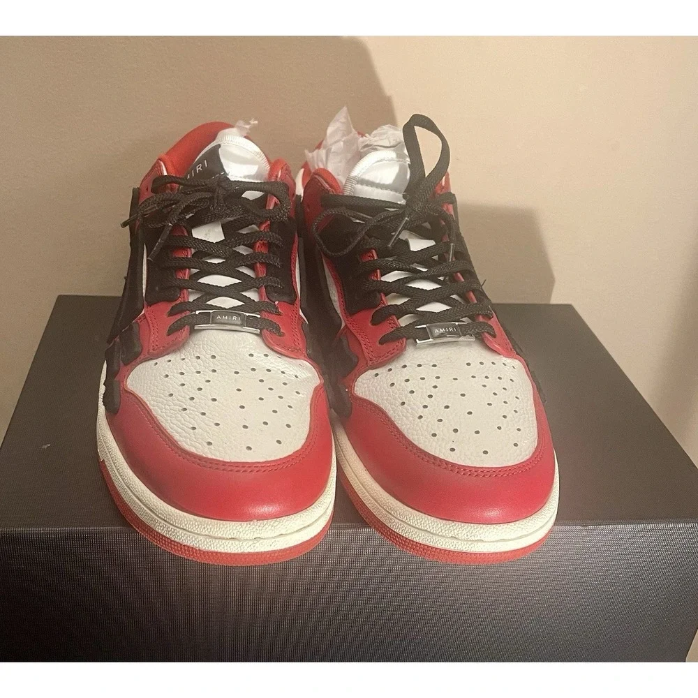 Gently used Size 13- AMIRI Skel Top Low Red/White/Black AW22MFS003-610 Sneakers